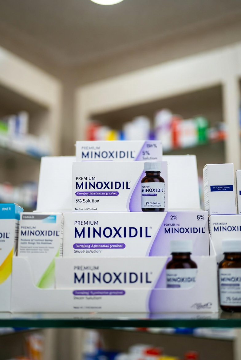 Minoxidil topical hair regrowth treatment packaging